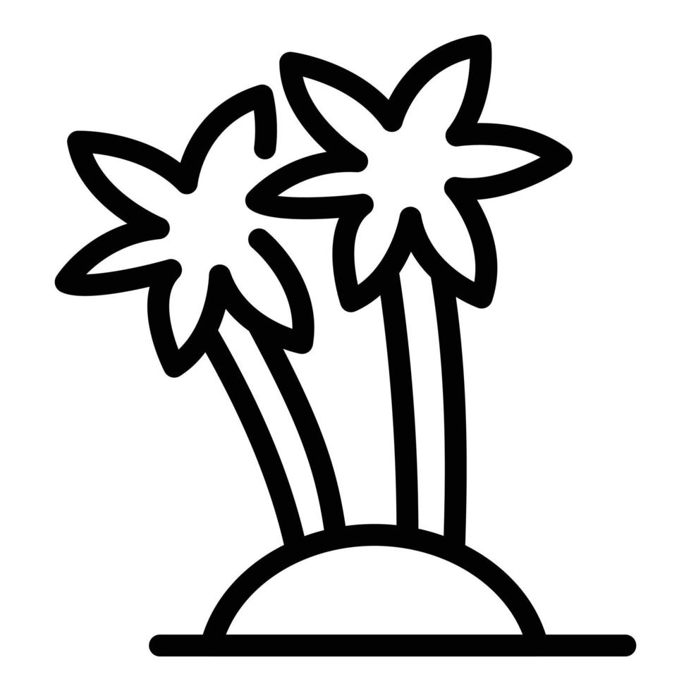 icono de isla de vacaciones, estilo de contorno vector