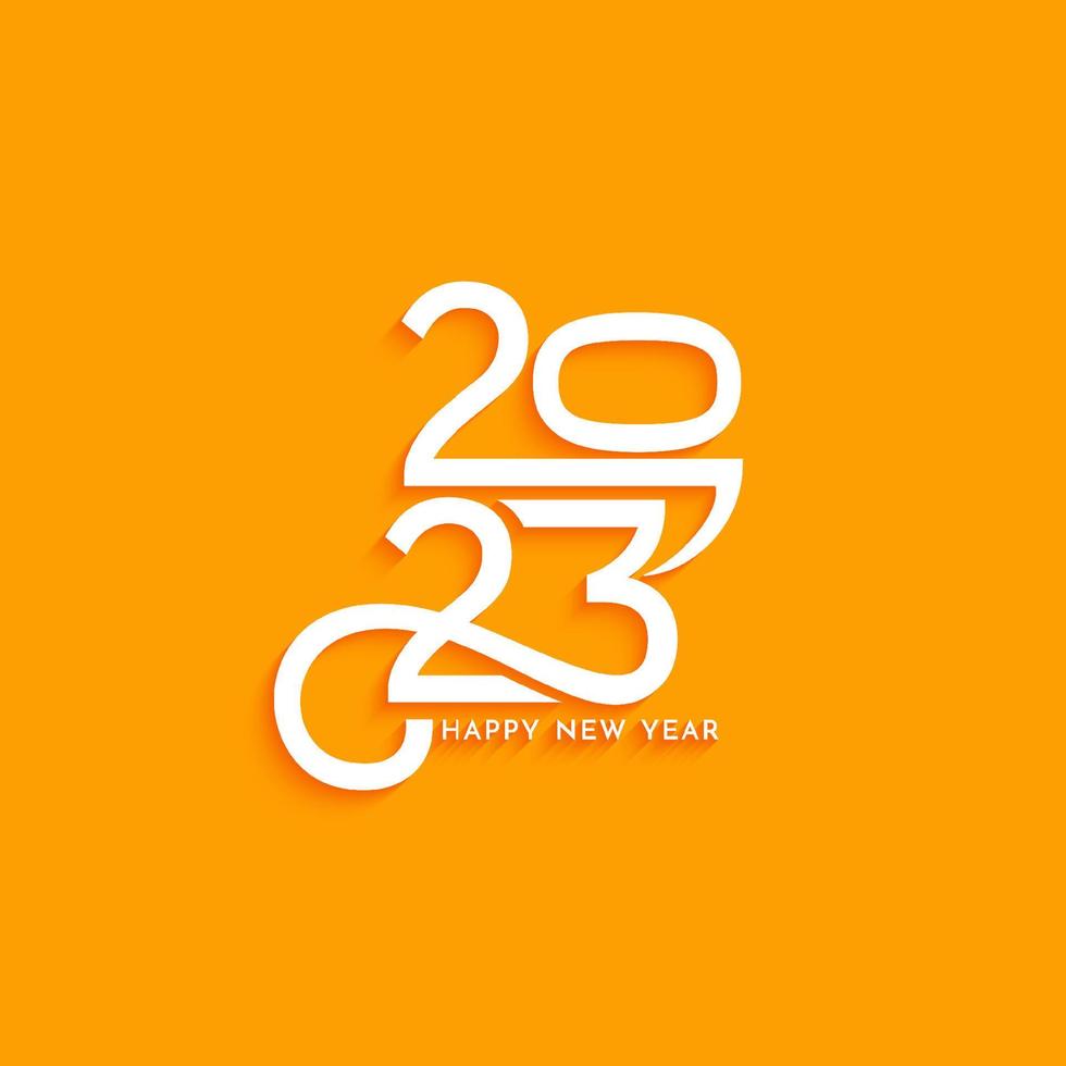 feliz año nuevo 2023 fondo de diseño de texto vector