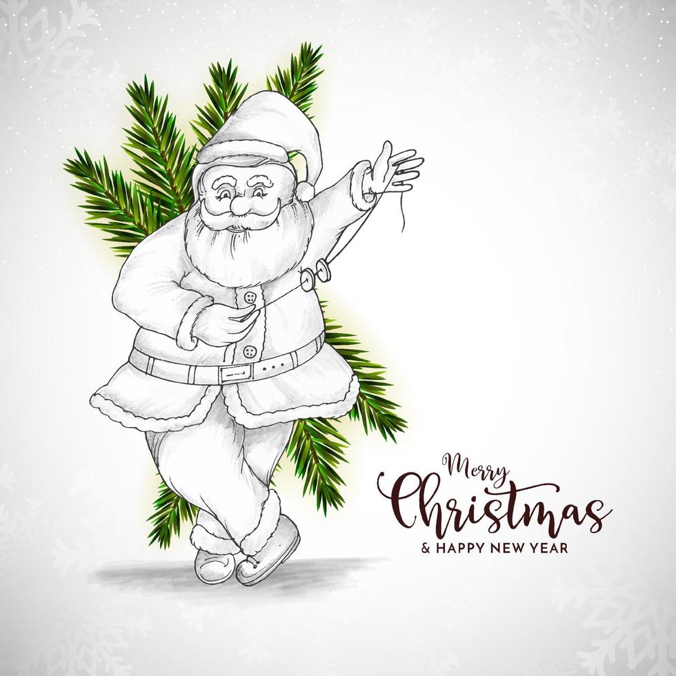 Merry Christmas festival background with happy santa claus design vector