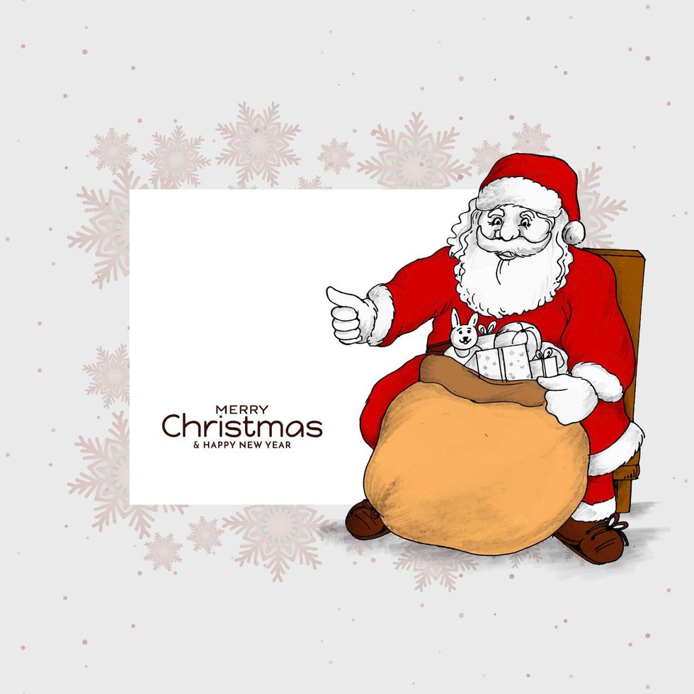 Merry Christmas festival background with santa claus design vector