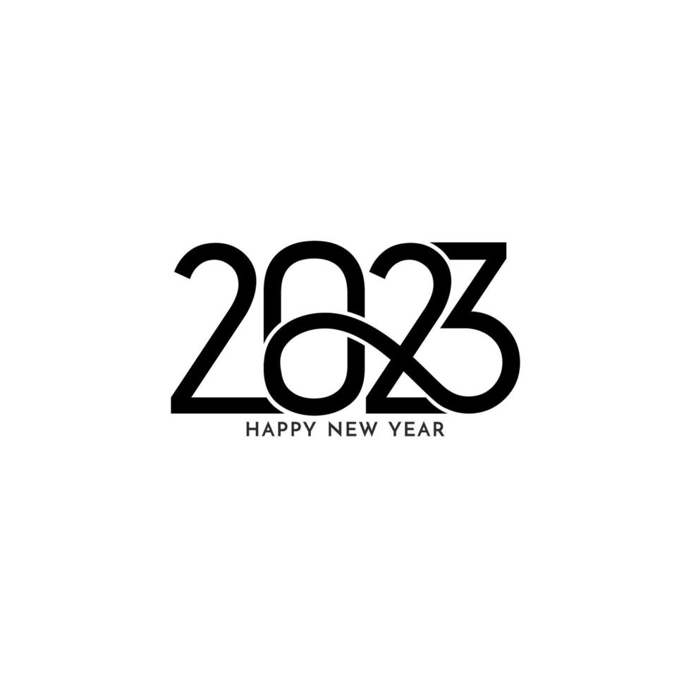 Modern Happy New year 2023 text design background vector