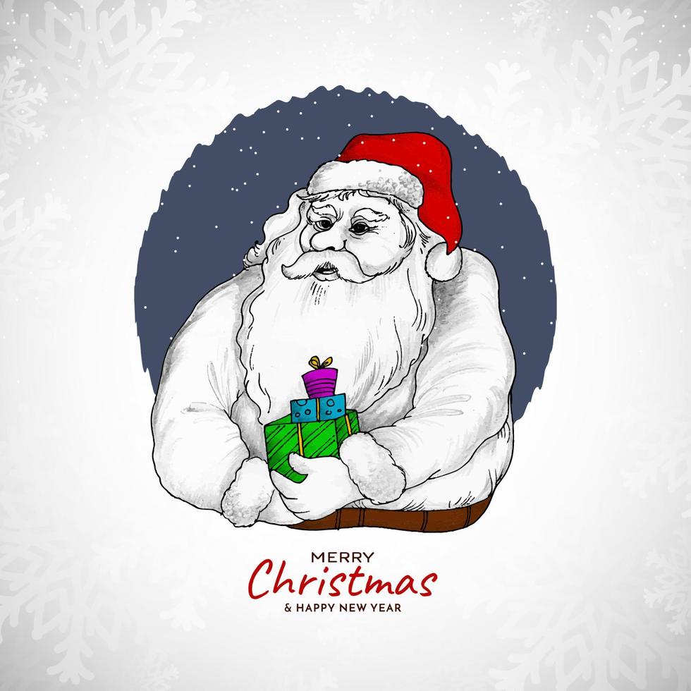 Merry Christmas festival celebration greeting background with santa claus vector