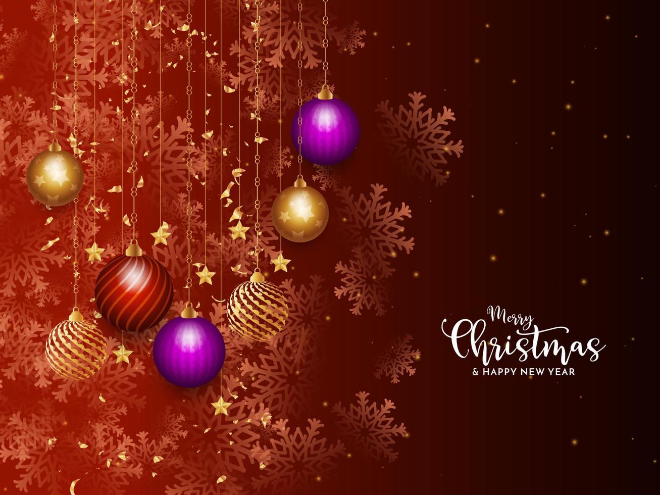 Merry Christmas festival decorative celebration red background design vector