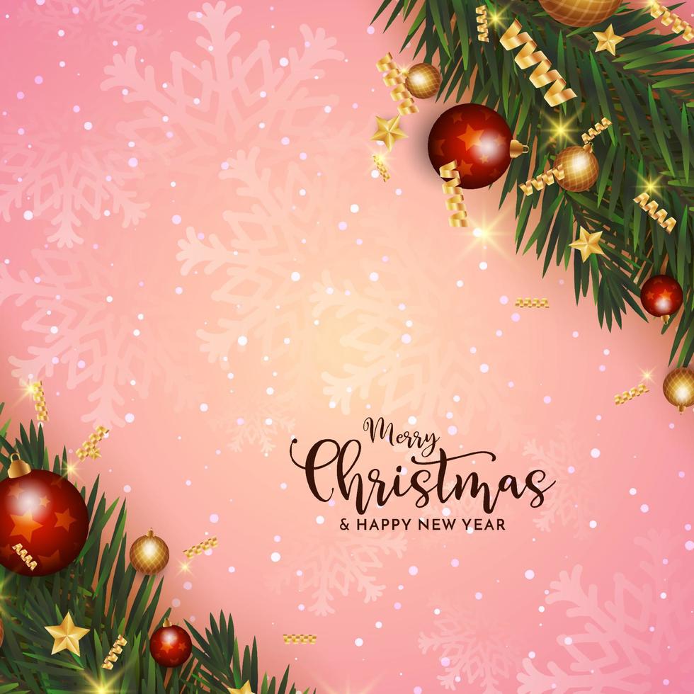 Merry Christmas festival celebration greeting card background vector
