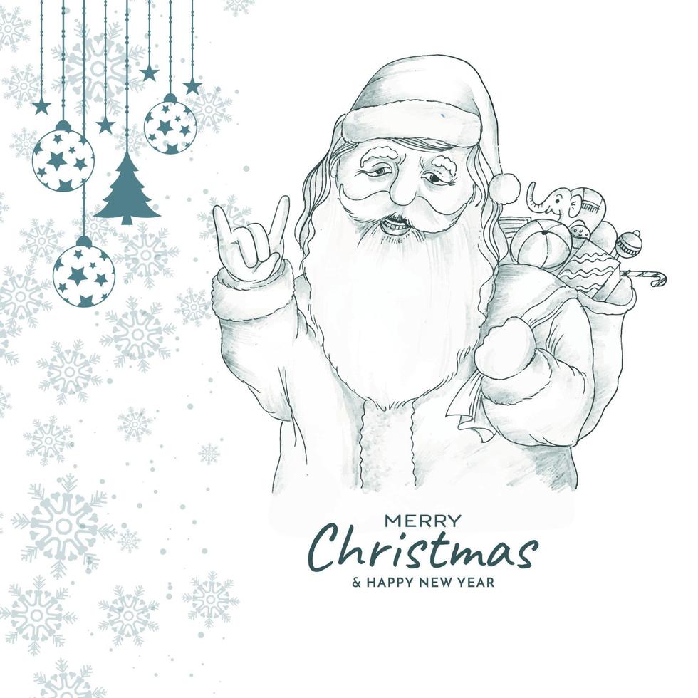 Merry Christmas festival greeting elegant background with santa claus vector