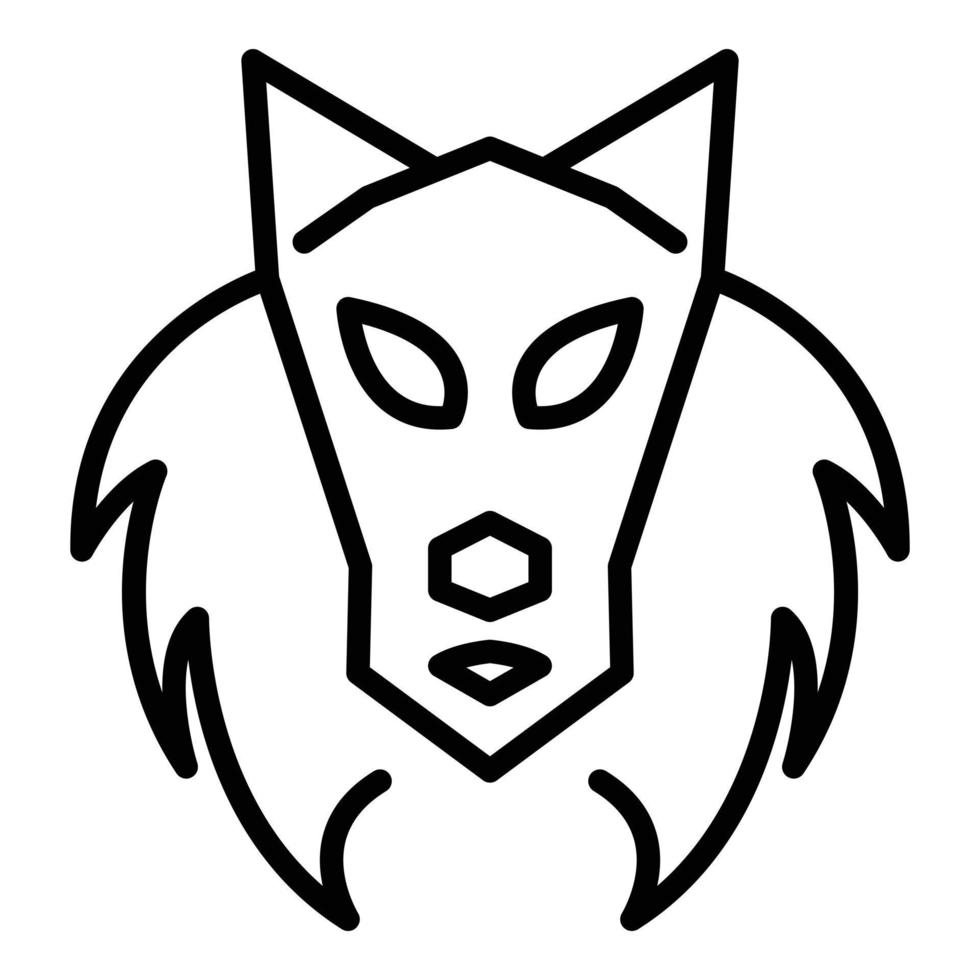 icono de lobo viejo, estilo de esquema vector