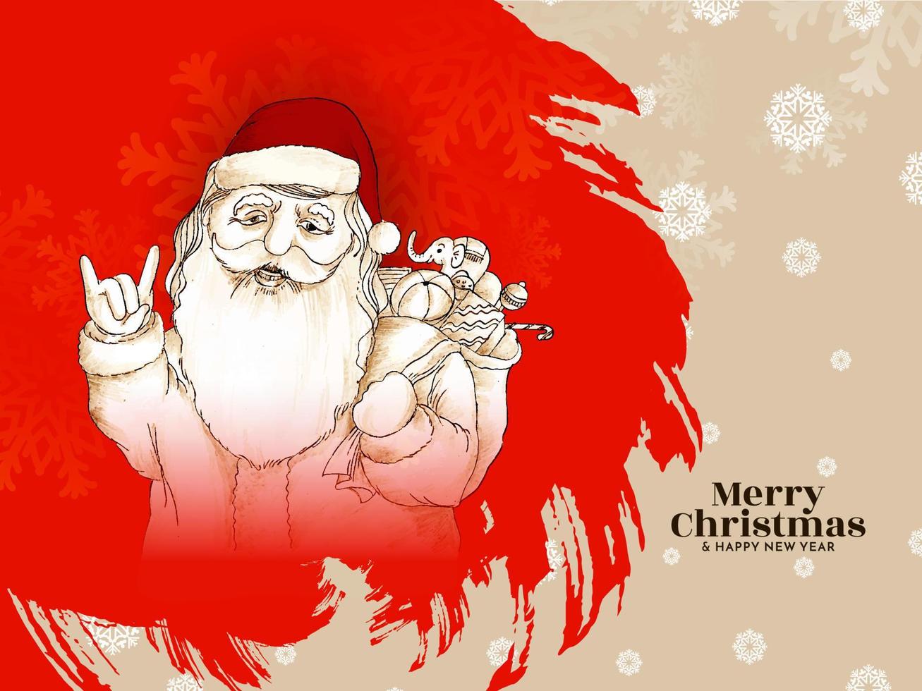 Merry Christmas festival background with santa claus design vector