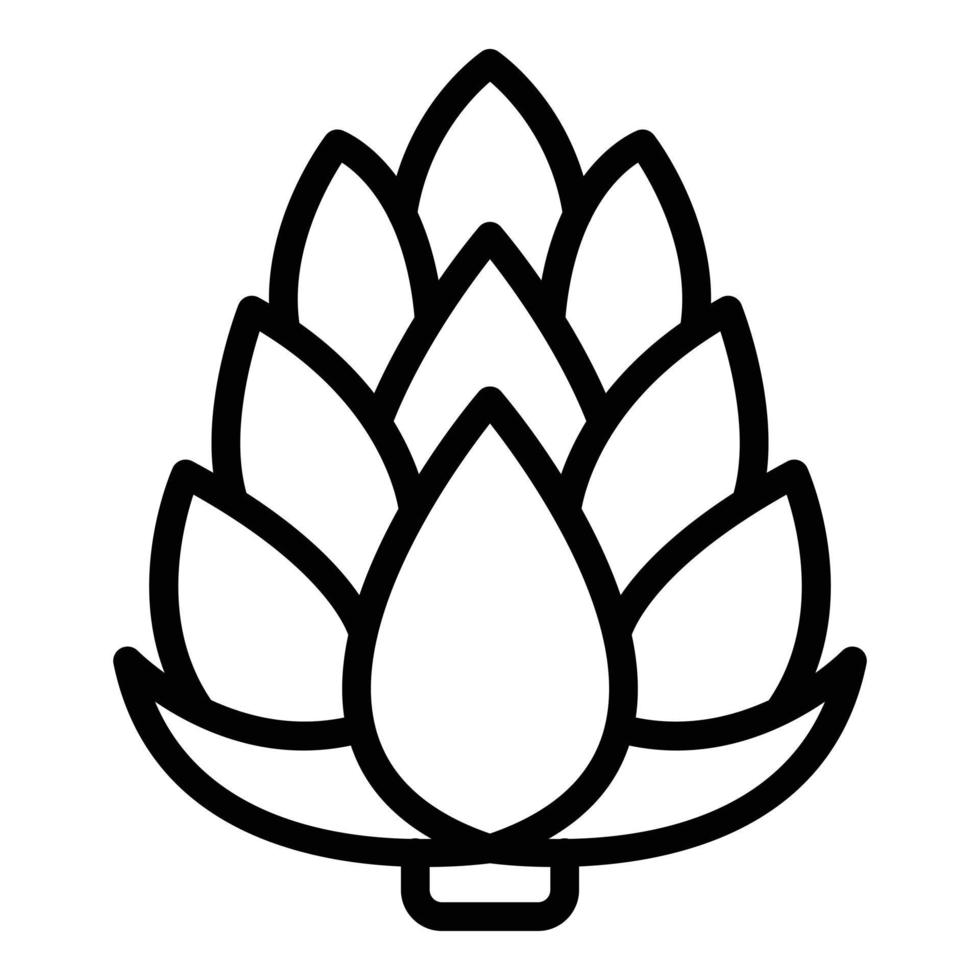 Artichoke icon, outline style vector