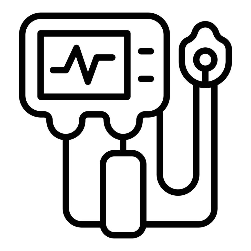 Breathing ventilator medical machine icon, outline style vector