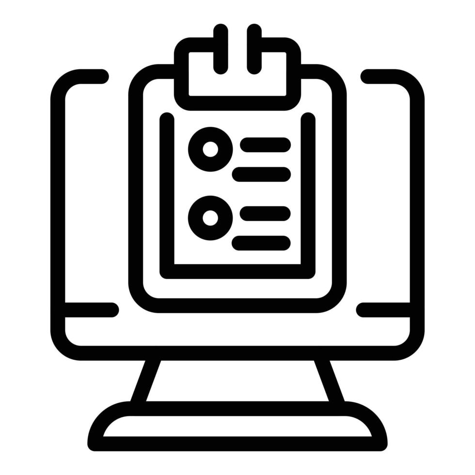 Online job application icon, outline style vector