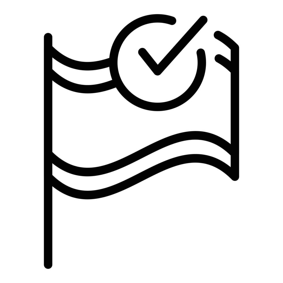 Flag control icon, outline style vector