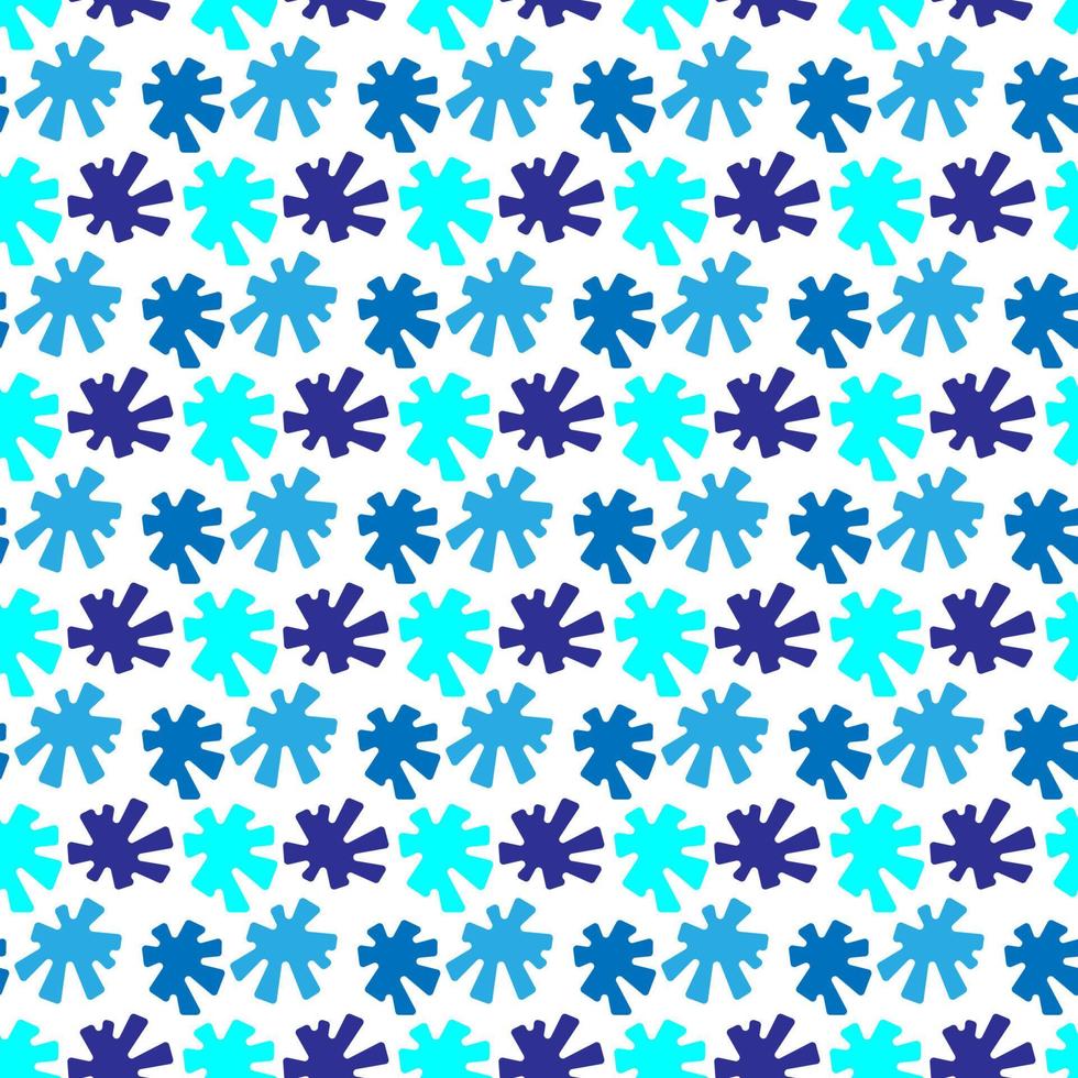 Glowing blue snowflake seamless pattern on white background. Geometric floral line fabric seamless patterns. Design for textile, wallpaper, clothing, backdrop. Vector illustration modern retro style.