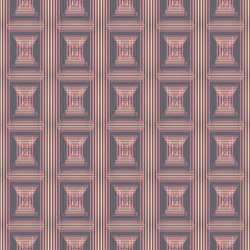 Abstract geometric line seamless pattern graphic shape hourglass with grid background. Design for textile, wallpaper, clothing, backdrop, tile floor, wrapping, fabric, art print. Modern retro style vector
