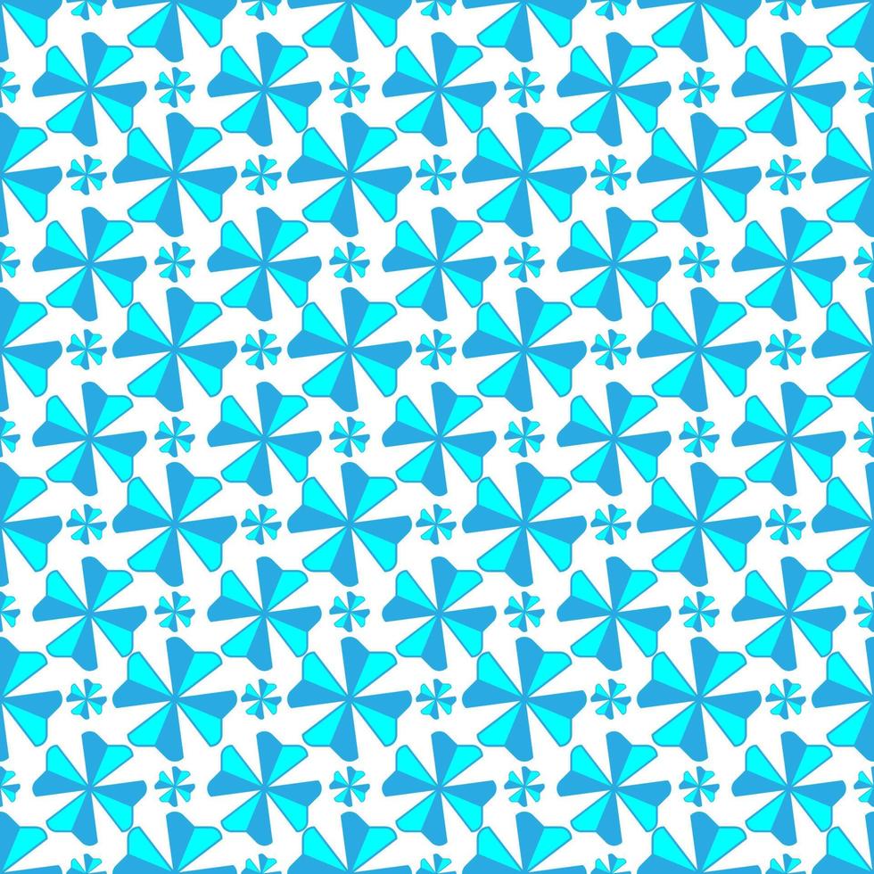 Glowing blue flower seamless pattern on white background. Geometric flora line fabric seamless patterns. Design for textile, wallpaper, clothing, backdrop. Vector illustration art modern retro style.