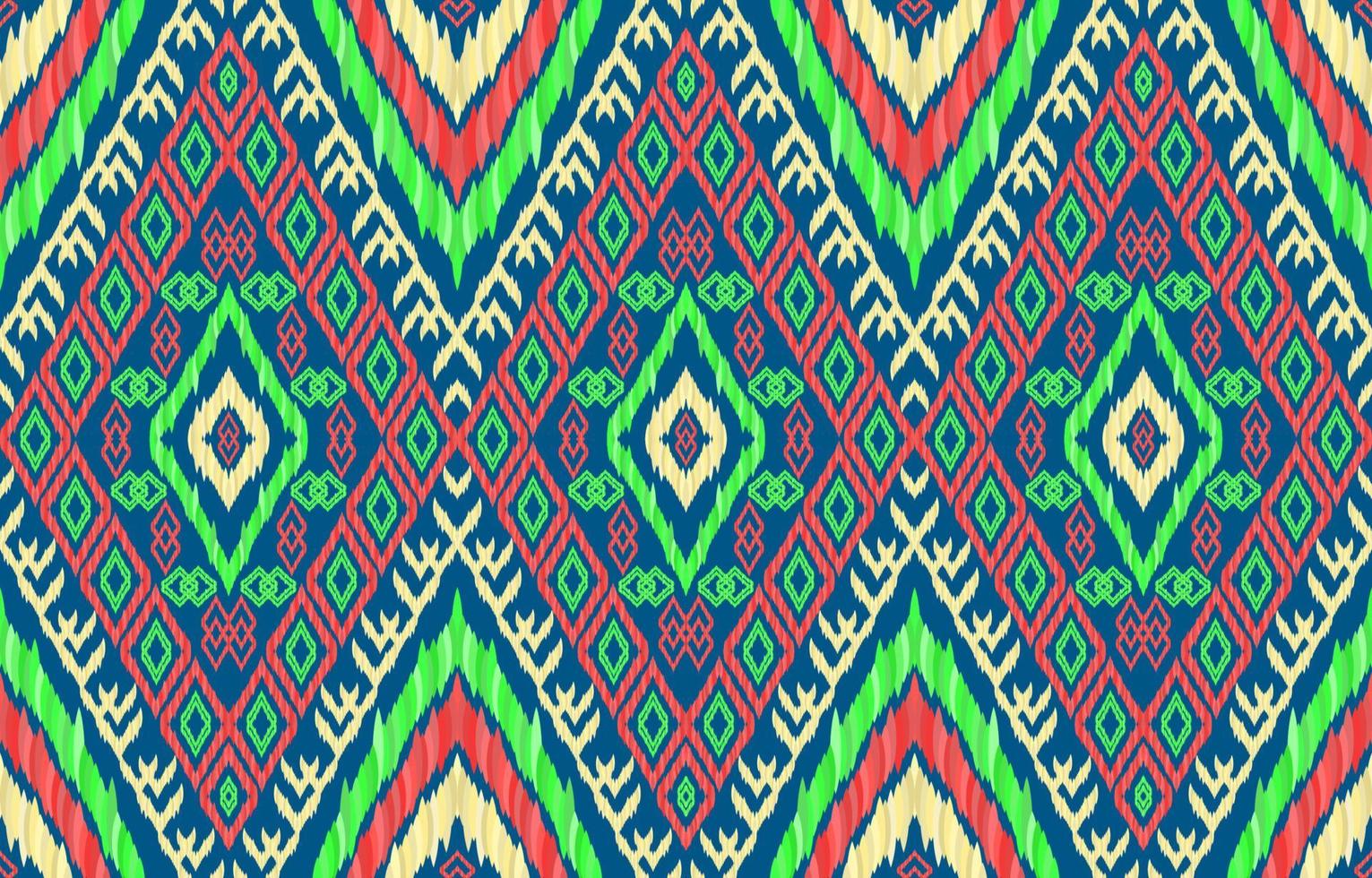 patrones de ikat de neón de brillo brillante africano. estilo retro vintage tribal geométrico. tela étnica ikat de patrones sin fisuras. vector de impresión ikat popular azteca navajo indio. diseño de tela de textura de fondo textil