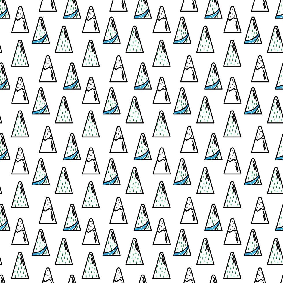 Abstract geometric line seamless pattern graphic stripes drawing mountain cartoon background. Modern black and white design for textile, wallpaper, clothing, backdrop, tile, wrapping, fabric vector. vector