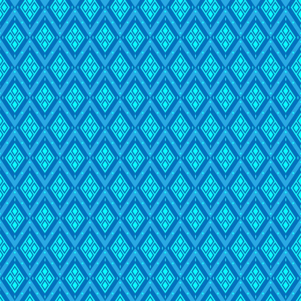 Seamless pattern glow blue gradation color background. African ethnic geometric diamond shape line fabric seamless patterns. Design for textile, wallpaper, clothing, backdrop. Vector retro vintage art