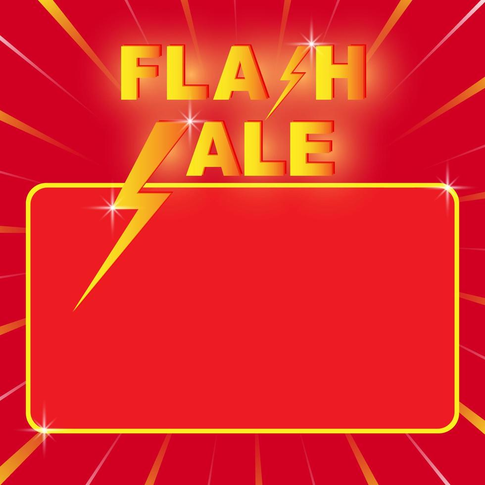 Flash Sale shopping poster or banner with icon and frame on red background. Flash Sales banner template design for social media and website. Special offer Flash Sales campaign vector. vector