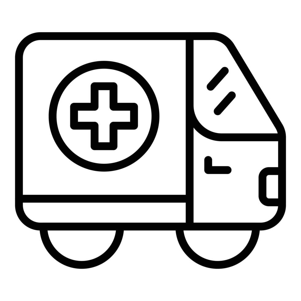 Medical van icon, outline style vector