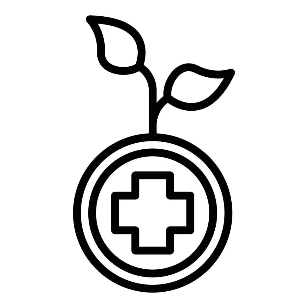 Herbal medicine icon, outline style vector