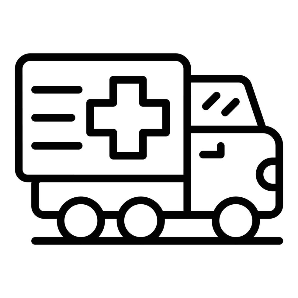 Delivery drugs van icon, outline style vector