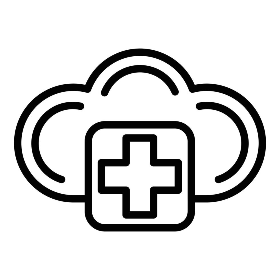 Cloud pharmacy icon, outline style vector