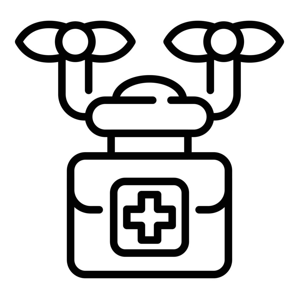 Drugs drone icon, outline style vector