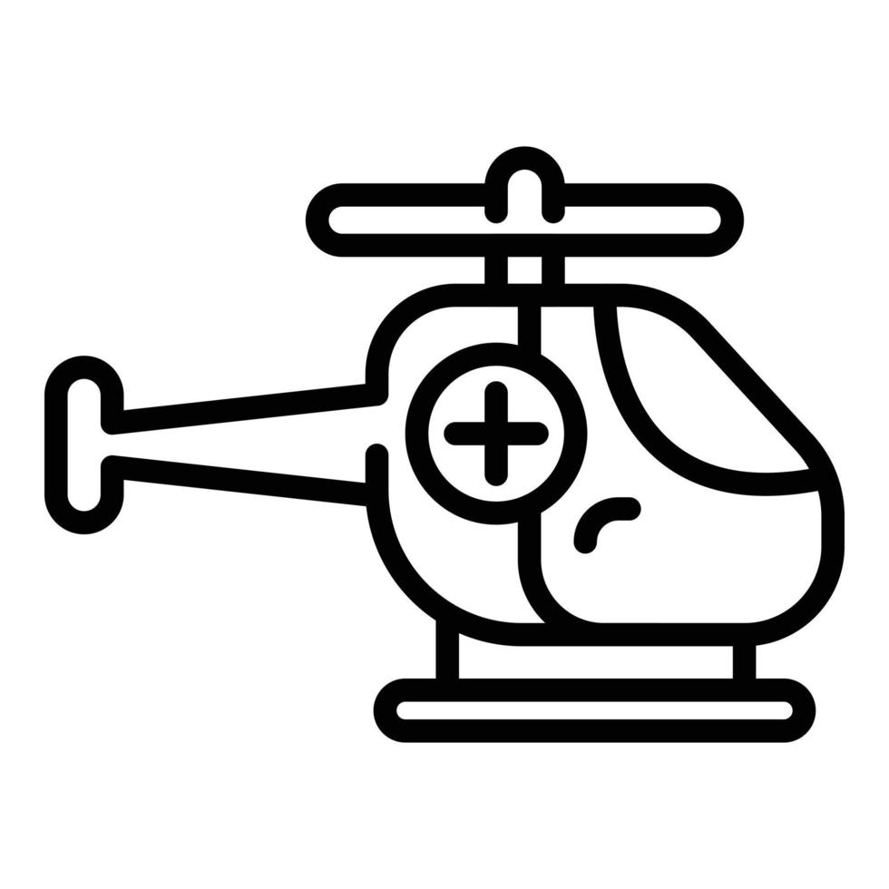 icono de helicóptero médico, estilo de esquema vector