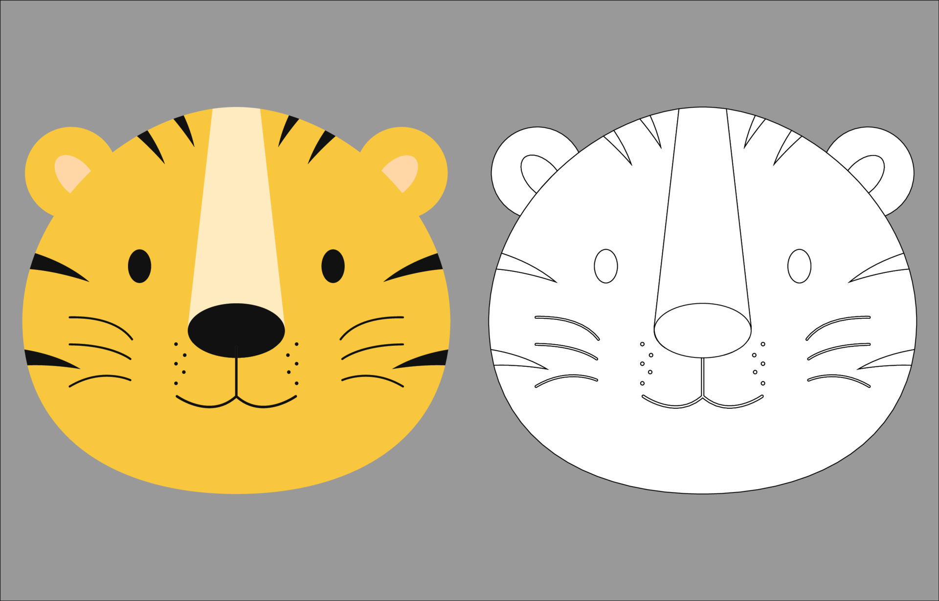 Tiger face cartoon character. Cute outline tiger animal face coloring book for kids. Vector illustration. Outline icon tiger head. Cartoon face logo. 15602913 Vector Art at Vecteezy Tiger face cartoon character. Cute outline tiger animal face coloring book for kids. Vector illustration. Outline icon tiger head. Cartoon face logo. 15602913 Vector Art at Vecteezy