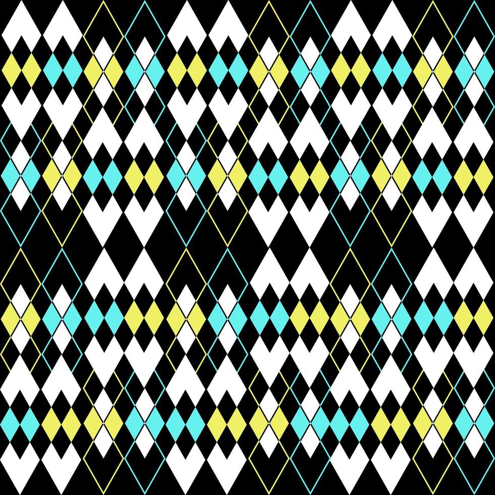 línea geométrica abstracta forma de diamante de corazón gráfico patrón sin costuras sobre fondo negro. vector de diseño tribal vintage retro moderno para textiles, papel pintado, ropa, telón de fondo, azulejo, envoltura, tela.