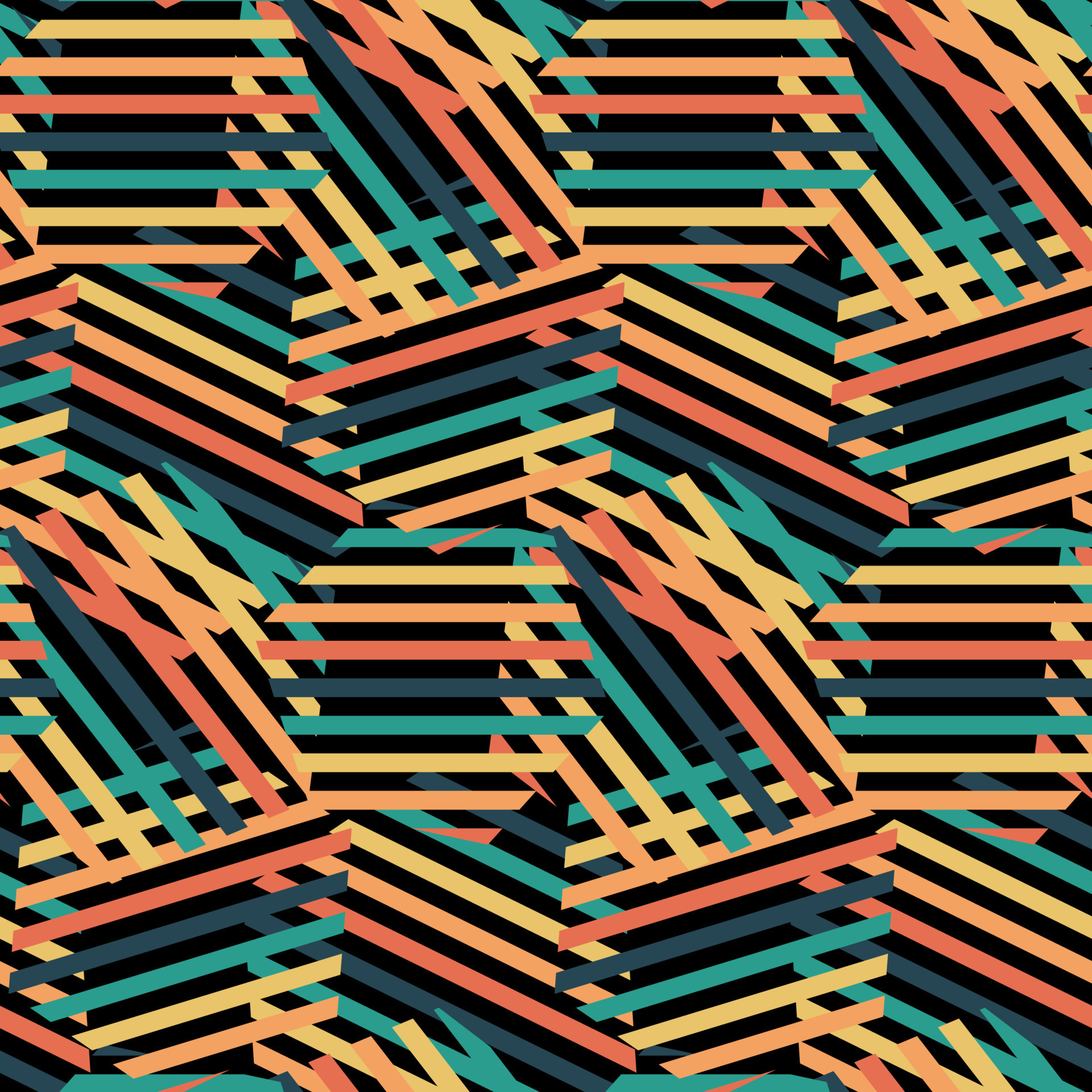 Abstract geometric line seamless pattern graphic hexagonal stripes