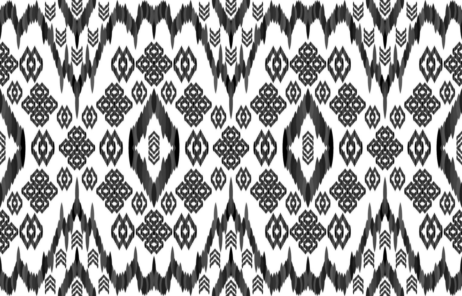 patrones de ikat en blanco y negro. estilo retro vintage tribal geométrico. tela étnica ikat de patrones sin fisuras. Ilustración de vector de impresión de ikat azteca navajo indio. diseño para textil de tela de textura de fondo.