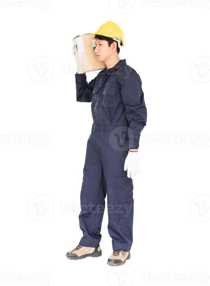 Man holding paper box photo