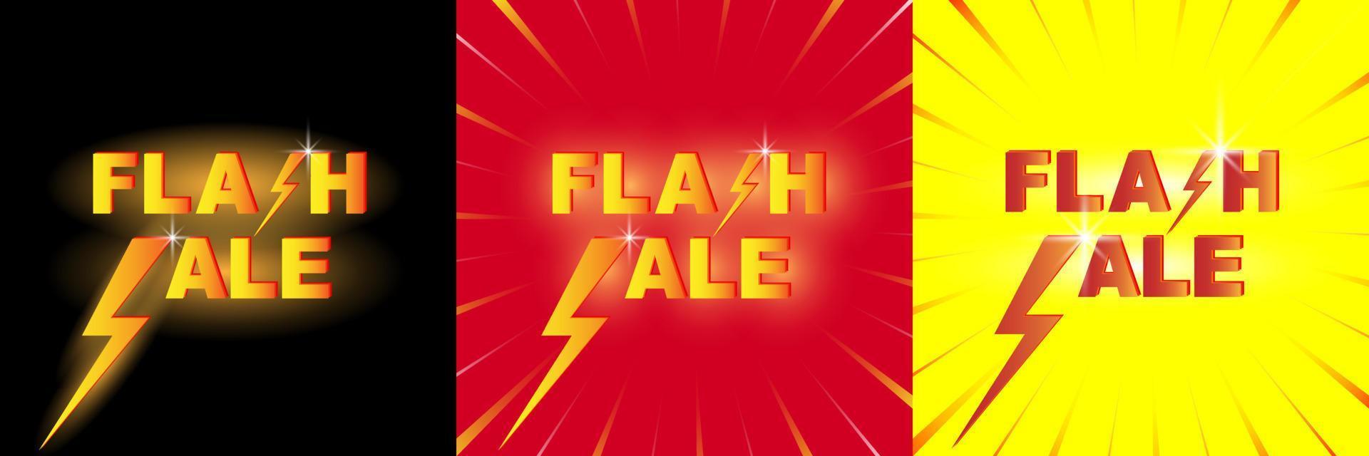 Flash Sale shopping poster or banner with icon and text on black red and yellow background. Flash Sales banner template design for social media and website. Special Offer Flash Sale campaign vector