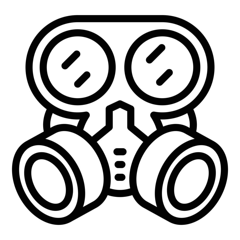 Pollution gas mask icon, outline style vector