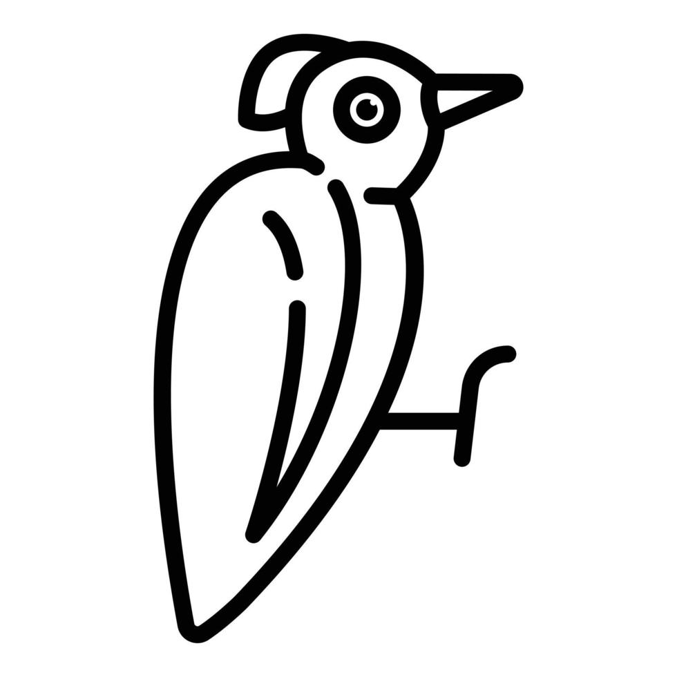 icono de pájaro carpintero salvaje, estilo de esquema vector