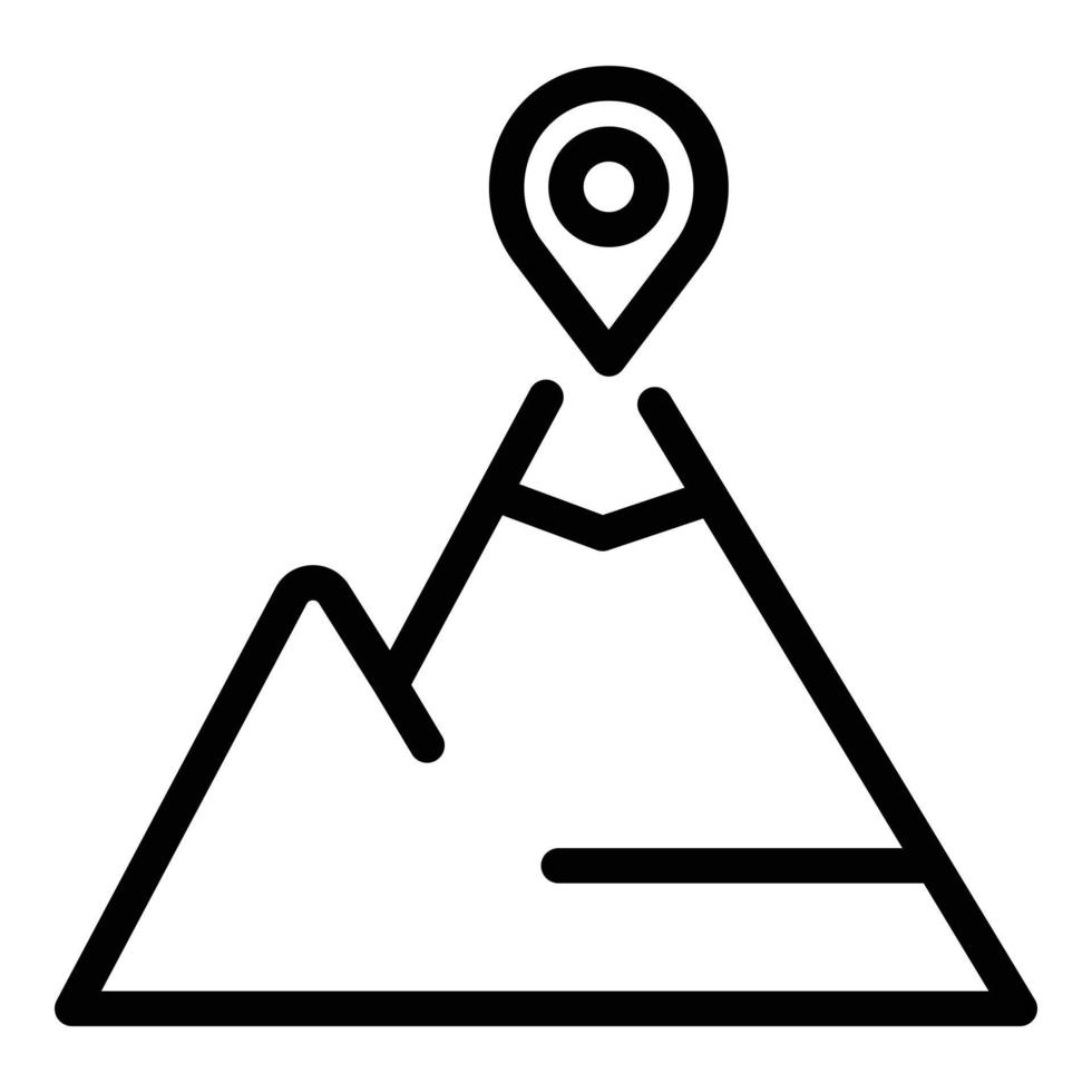 Mountain point goal icon, outline style vector