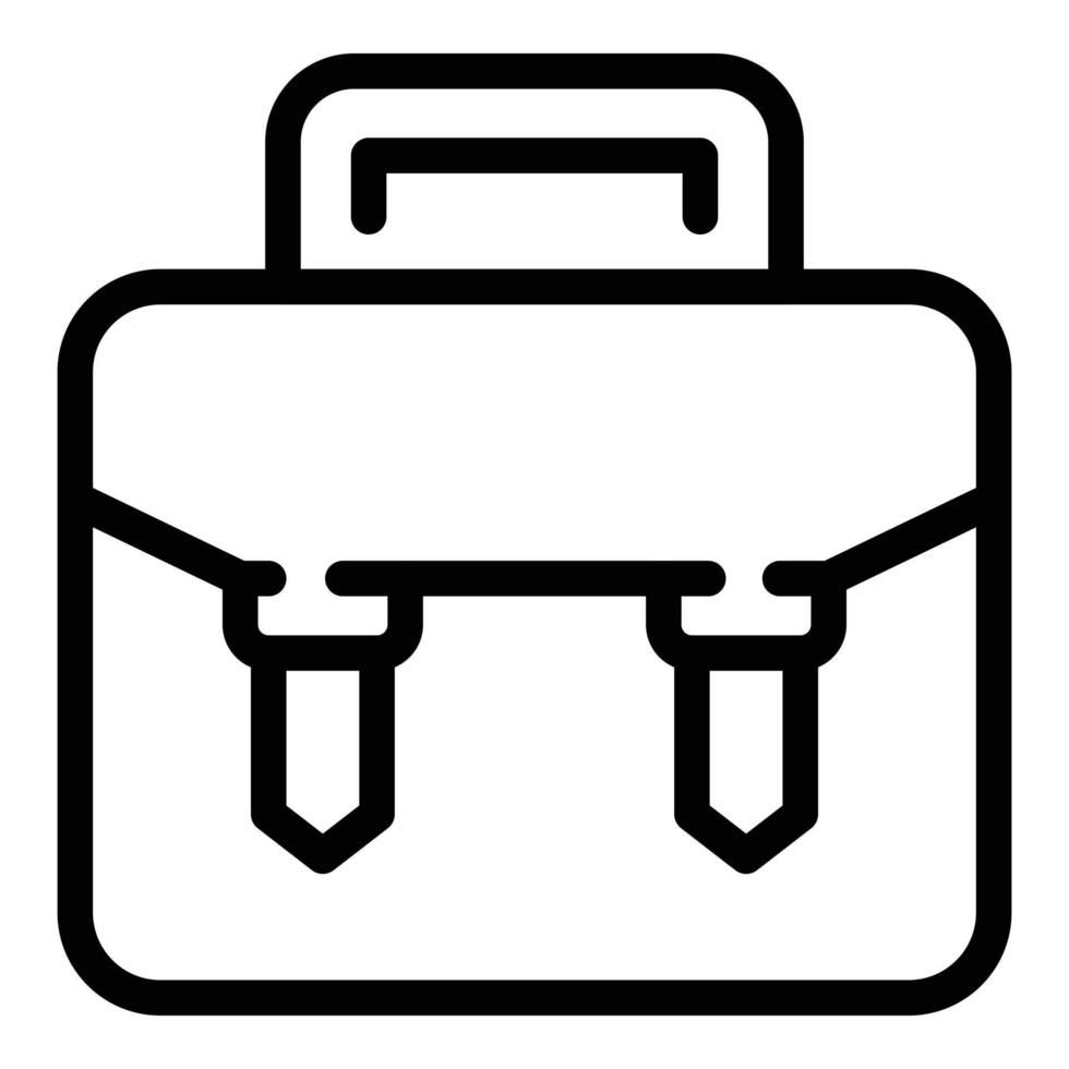 School briefcase icon, outline style vector