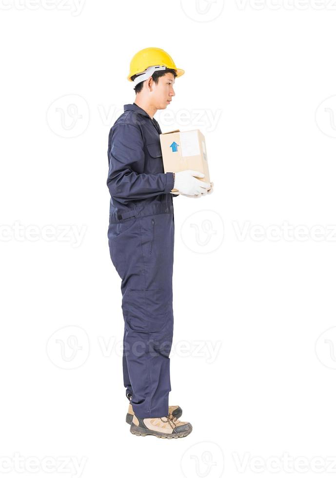 Man holding paper box photo