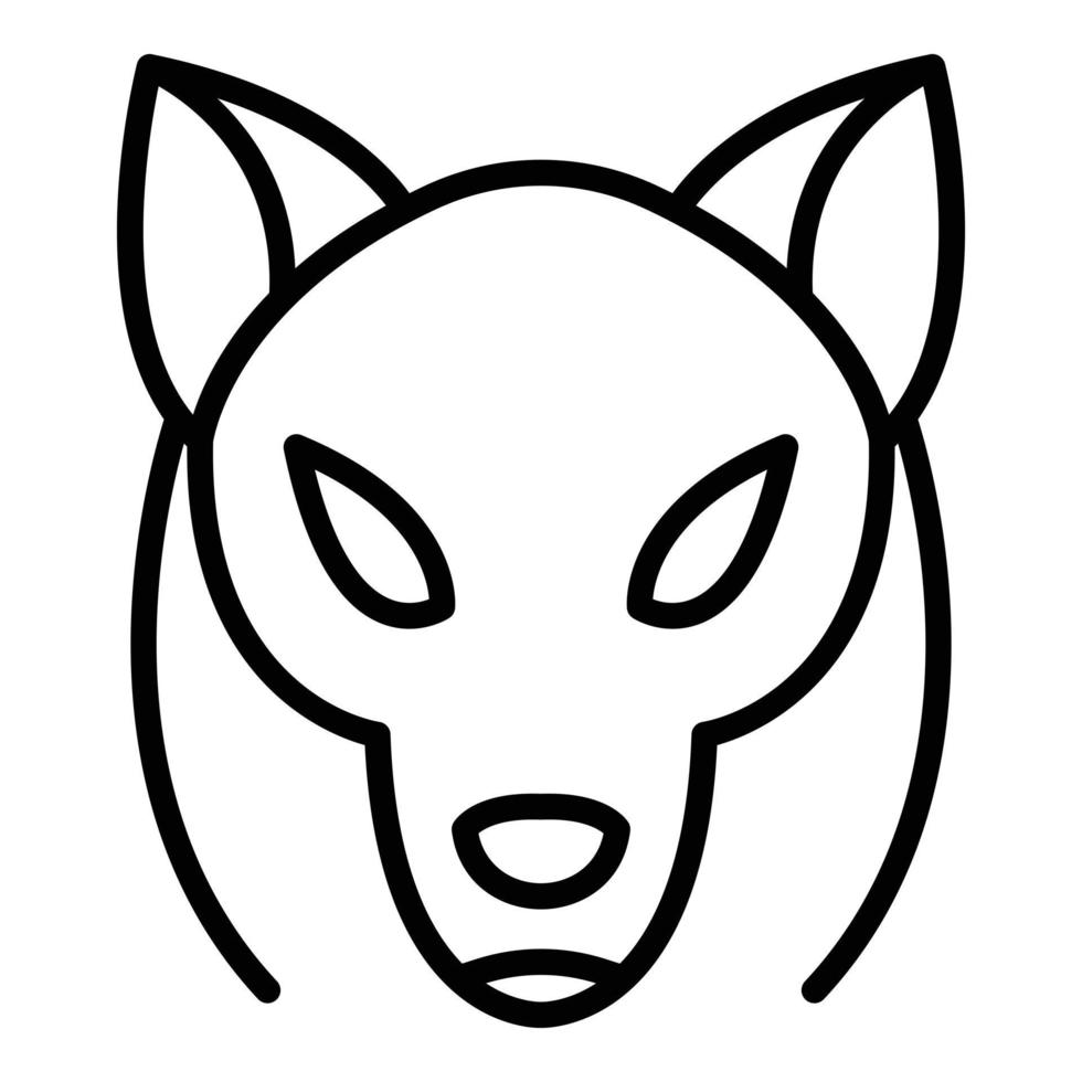 icono de lobo tribal, estilo de esquema vector