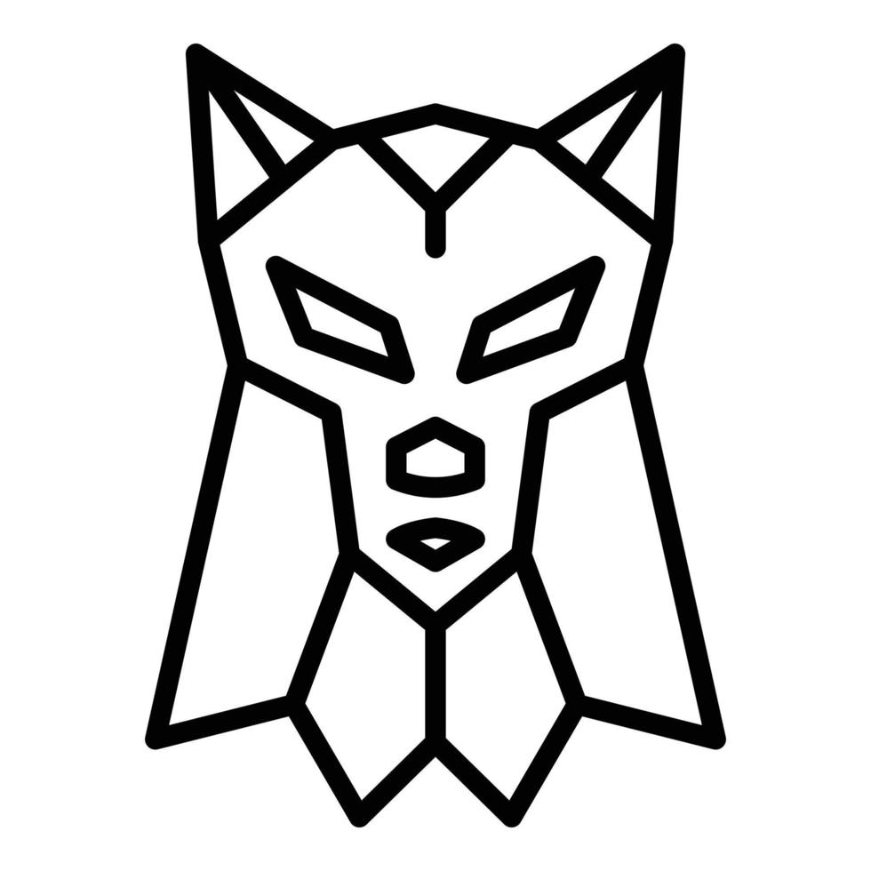 icono de lobo canino, estilo de contorno vector