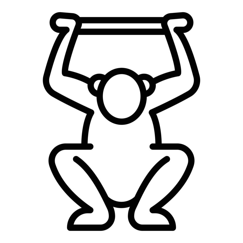 Jungle gibbon icon, outline style vector