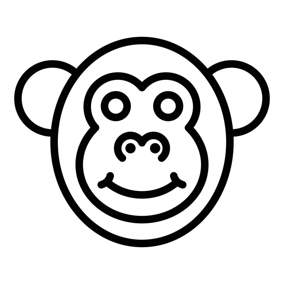 Gibbon icon, outline style vector