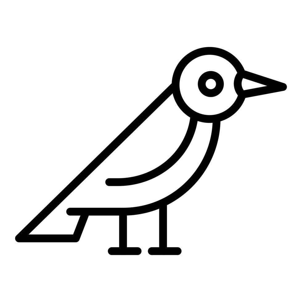 icono de pájaro carpintero, estilo de contorno vector