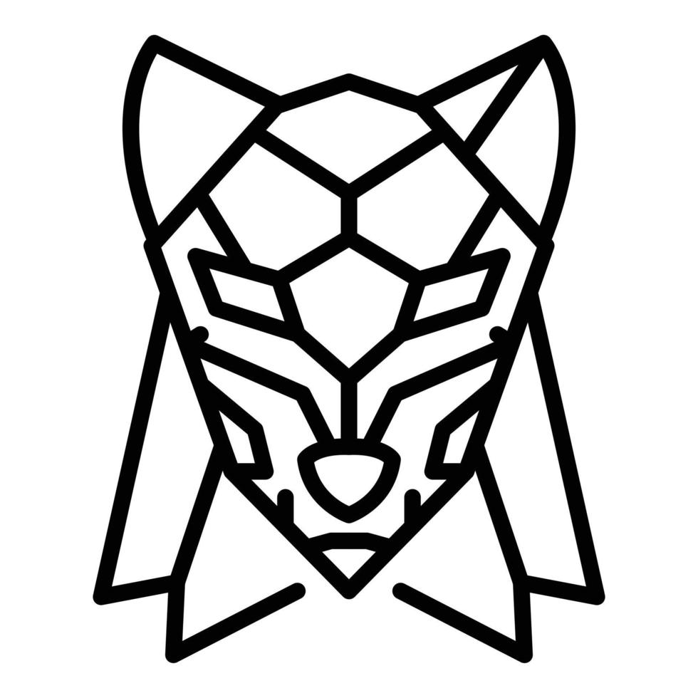 Abstract wolf icon, outline style vector
