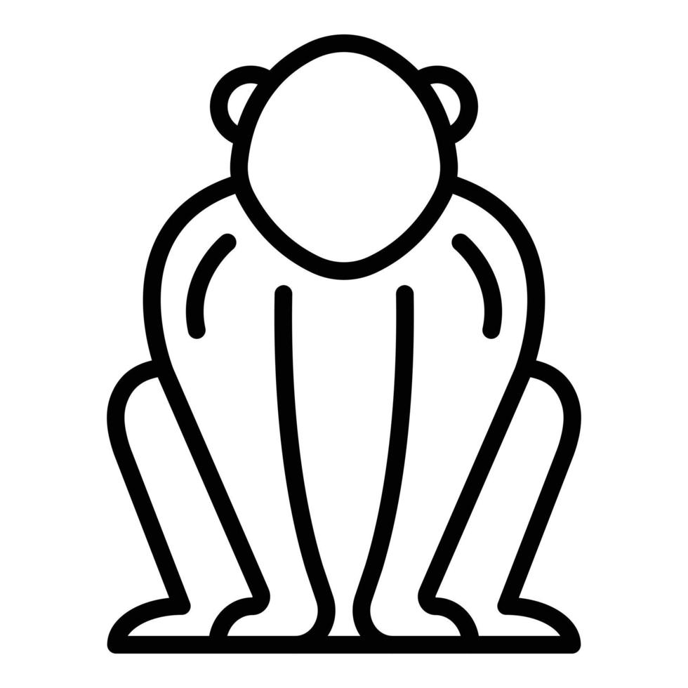 icono de primate gibbon, estilo de esquema vector