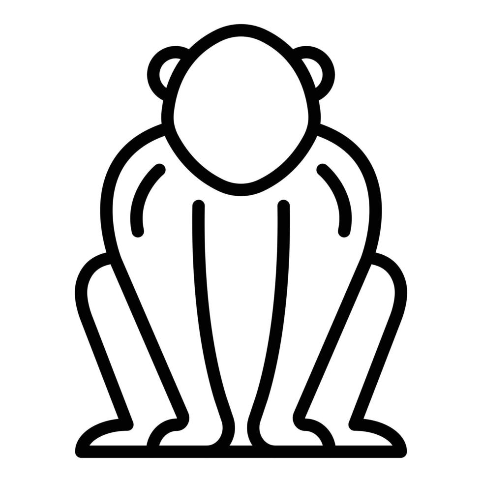Gibbon primate icon, outline style vector