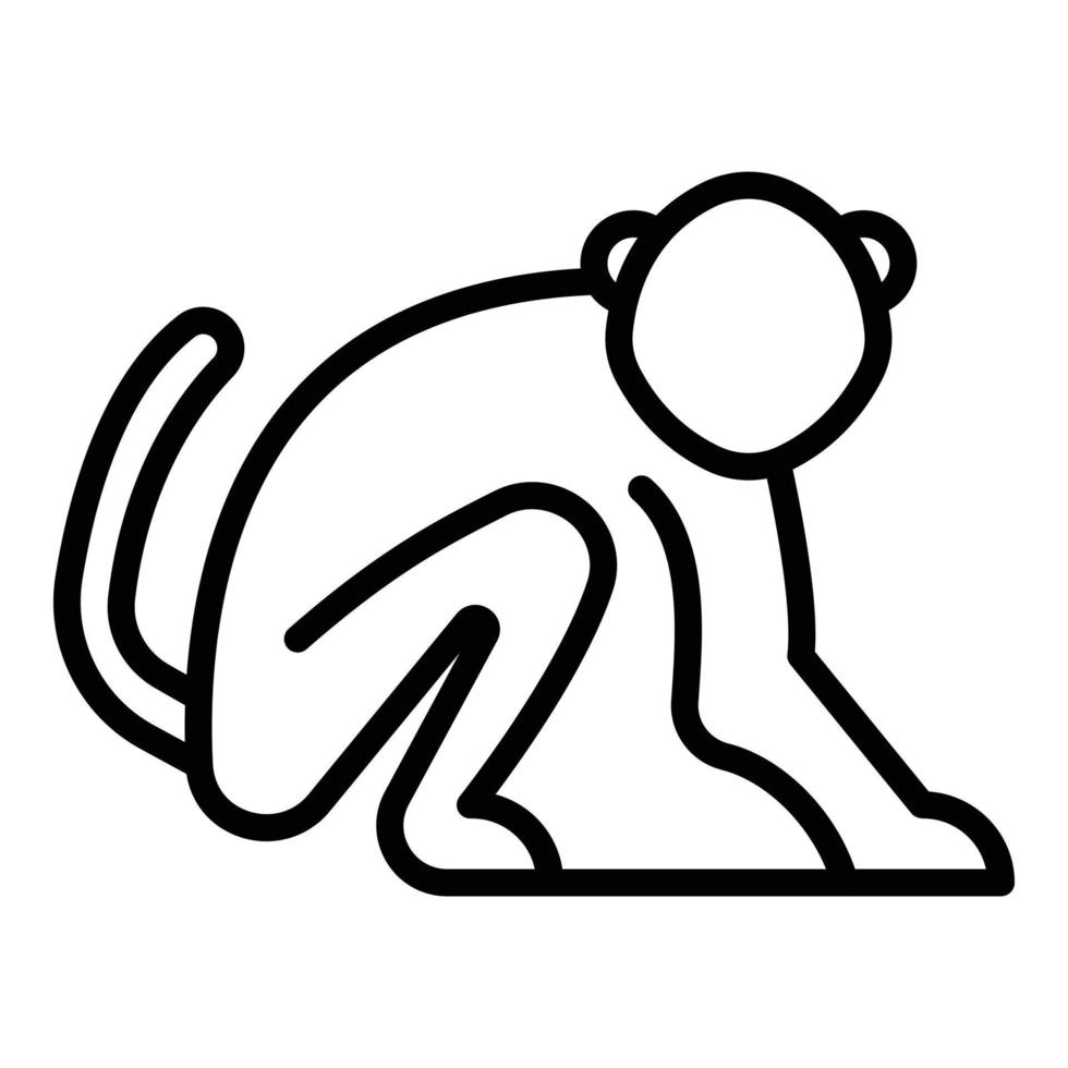 Mammal gibbon icon, outline style vector
