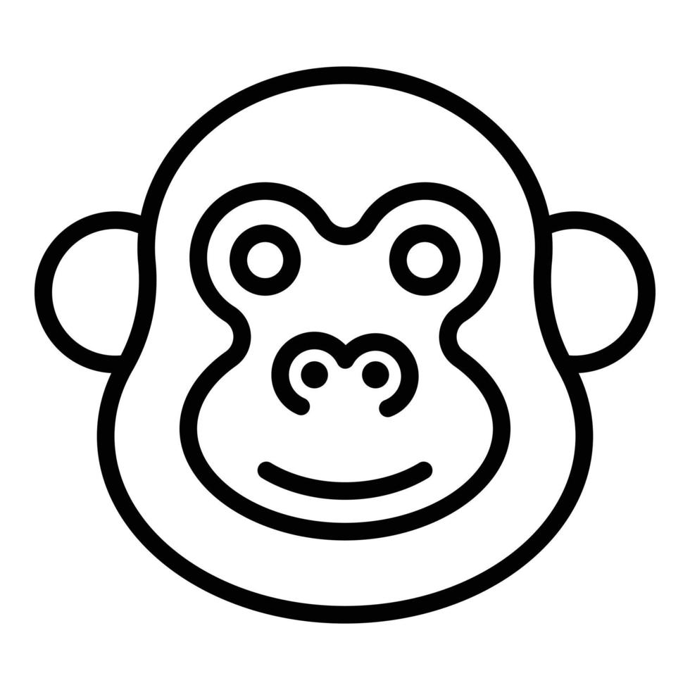 African gibbon icon, outline style vector