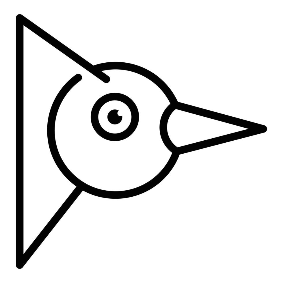 icono de cabeza de pájaro carpintero, estilo de esquema vector